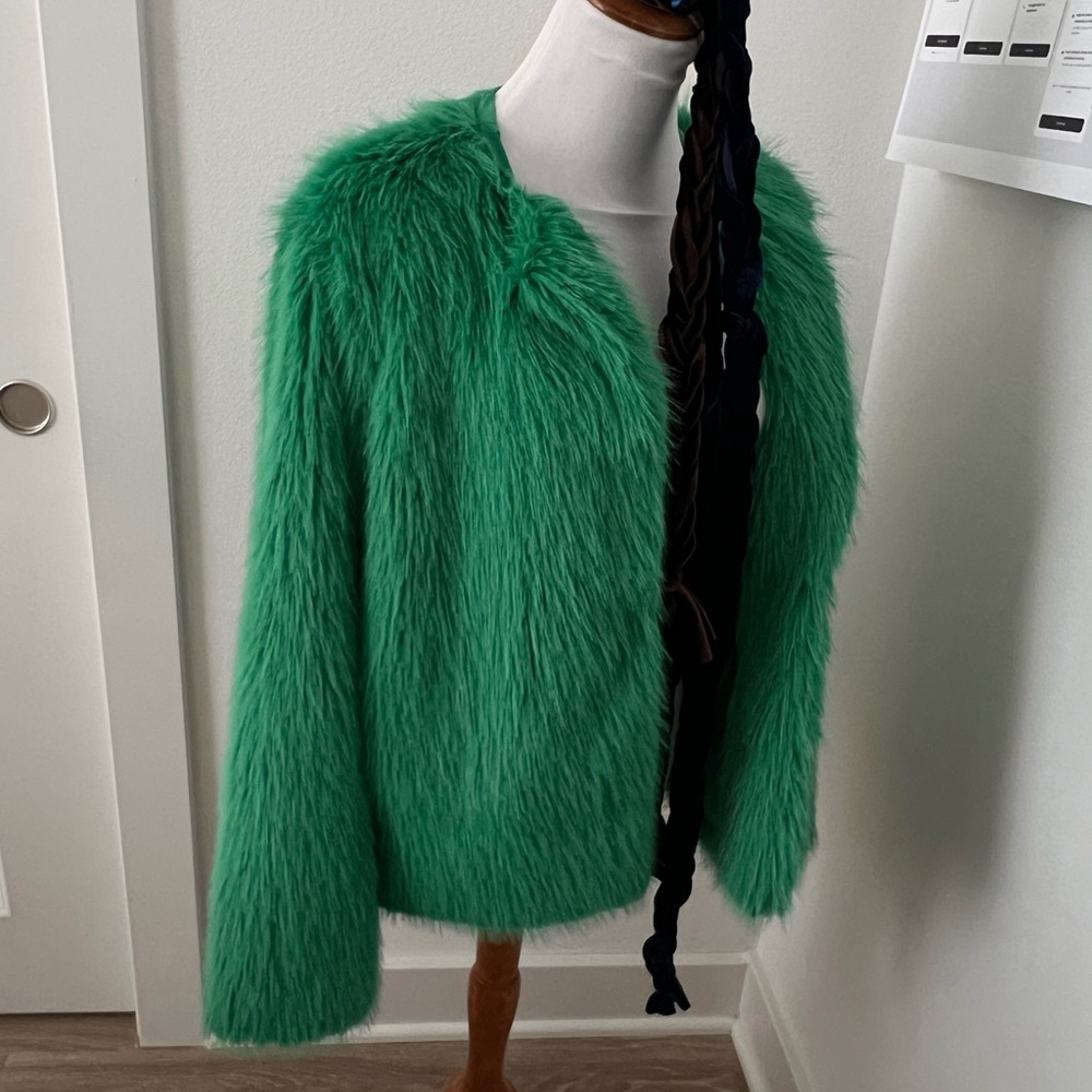 Vibrant Green Teddy Jacket